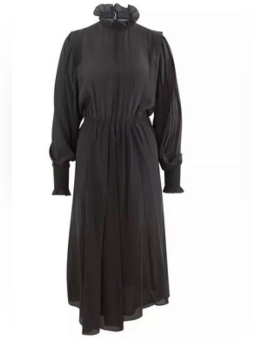 NWT Etoile Isabel Marant Yescott Black Silk Midi Dress Size FR 38 / US 6